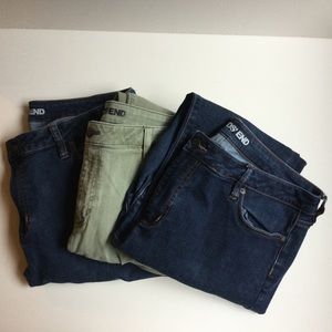 3 pairs of Lands’ End mid-rise straight leg jeans size 18
